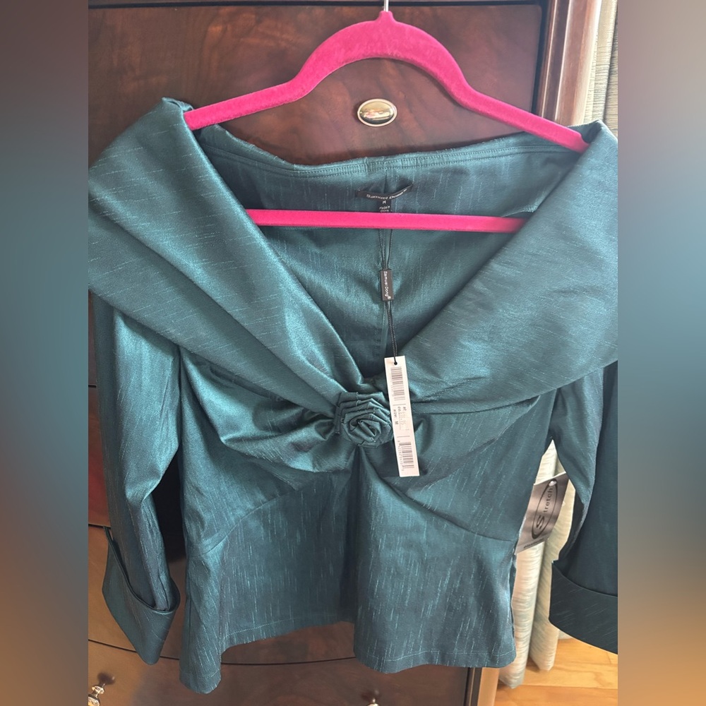 Samuel Dong Deep Teal Elegant Top